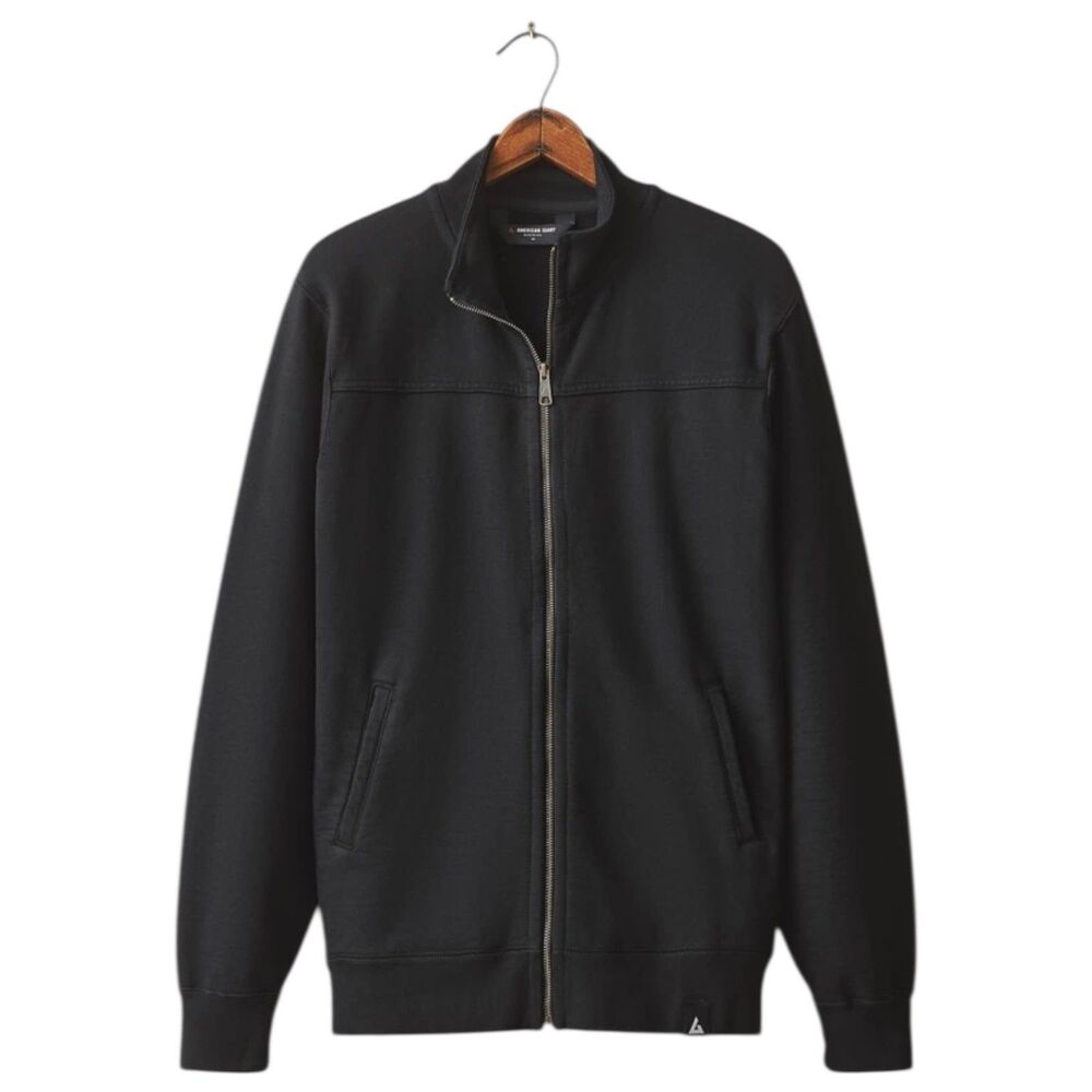 American Giant Jacket Mens Small Black Fleece Full Zip Heavy Pockets Moto NEW